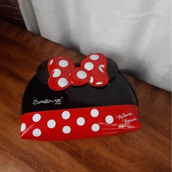 Disney Minnie Mouse Black and Red Polka-Dot Patent Leather Cosmetic Case - Picture 2 of 11